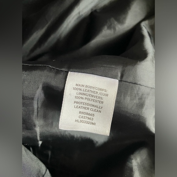 Leather moto biker jacket, black, Treasure & Bond - Picture 7 of 9